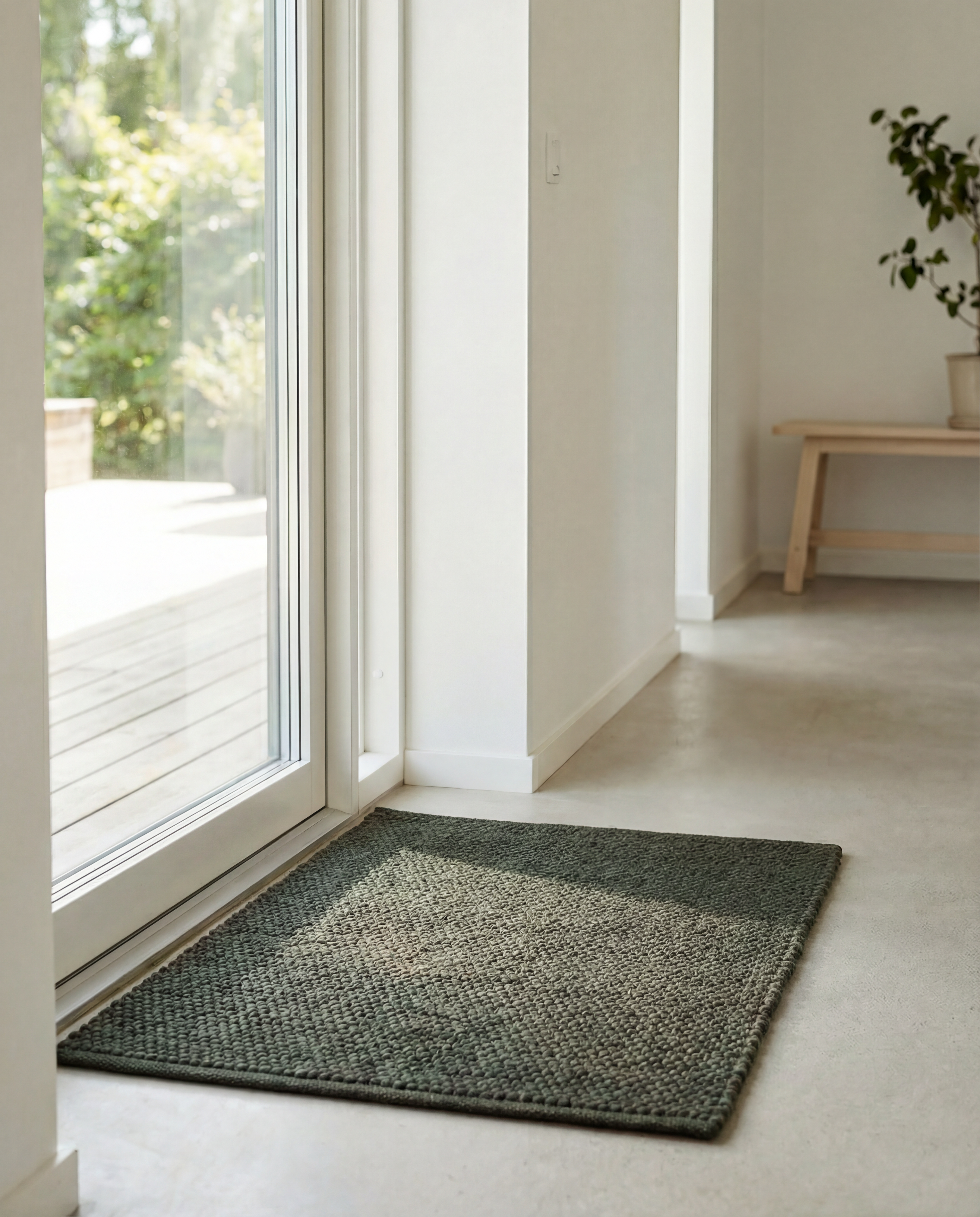 MERINO DOORMAT, WOOL, FOREST GREEN