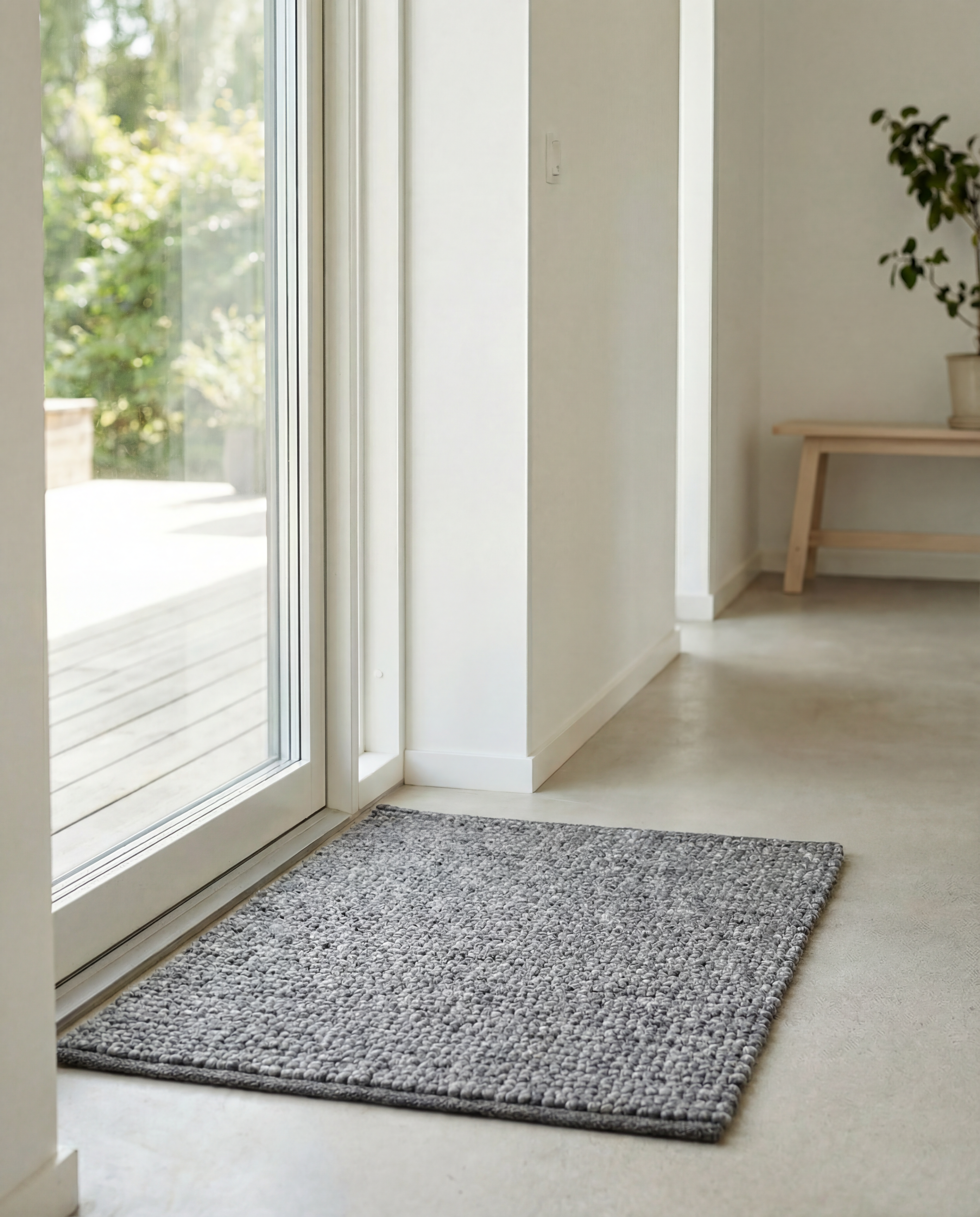MERINO DOORMAT, WOOL, GRANIT