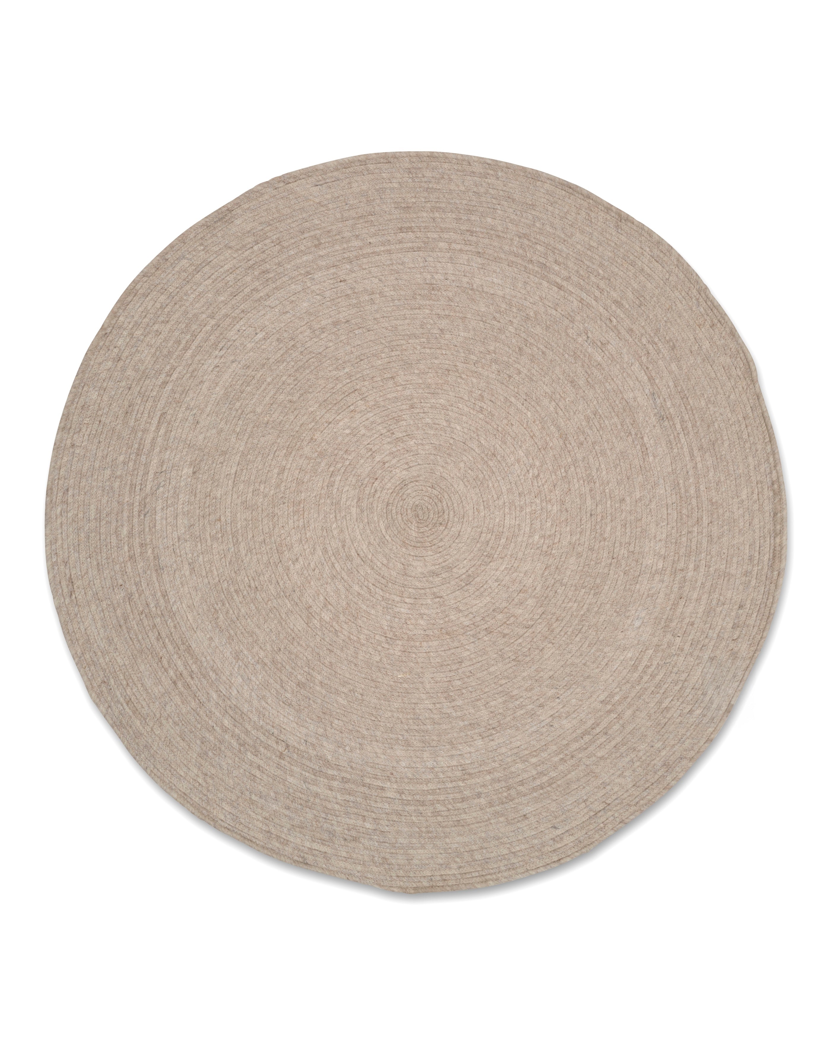 MERINO Round Wool Rug, Oat