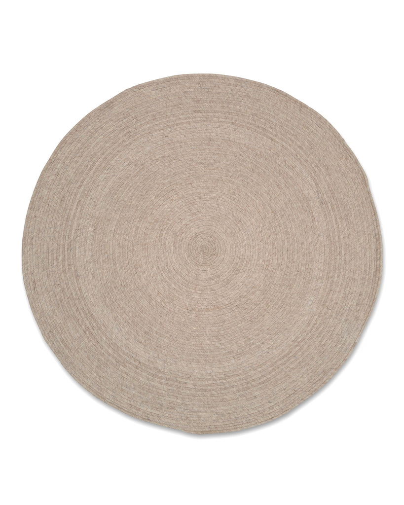 MERINO Round Wool Rug, Oat