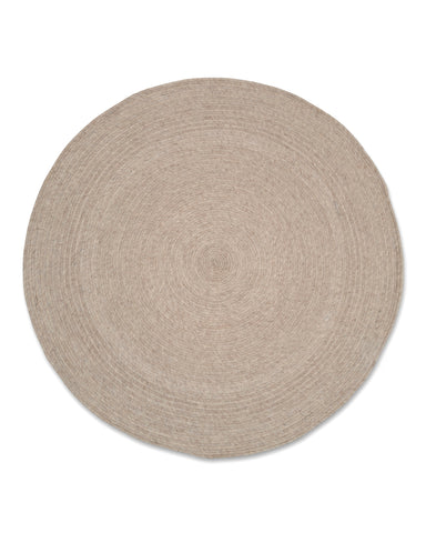 MERINO Round Wool Rug, Oat