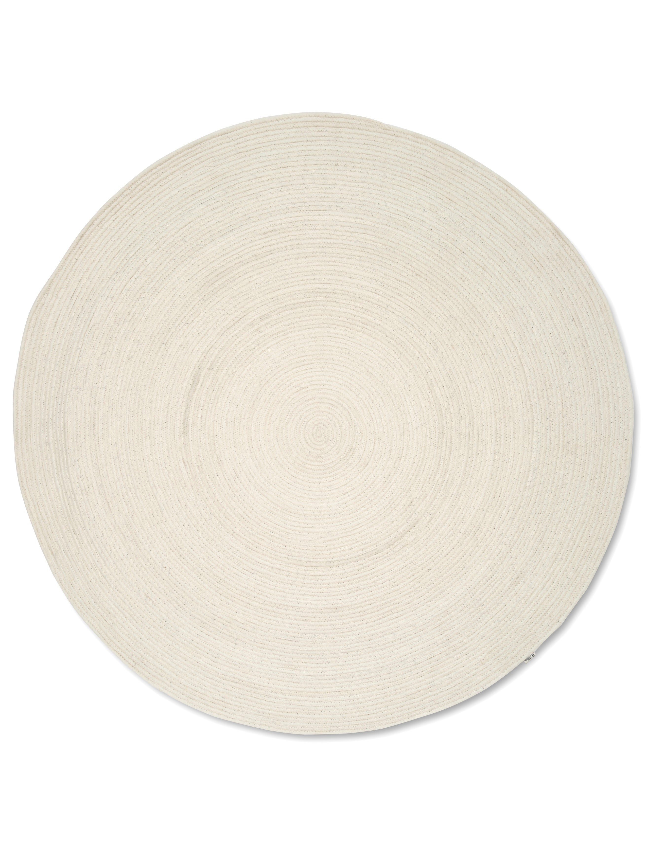 MERINO Round Wool Rug, White