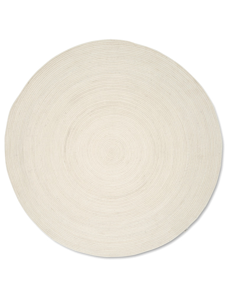 MERINO Round Wool Rug, White