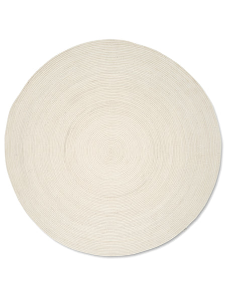 MERINO Round Wool Rug, White