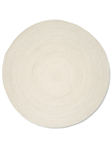 MERINO Round Wool Rug, White