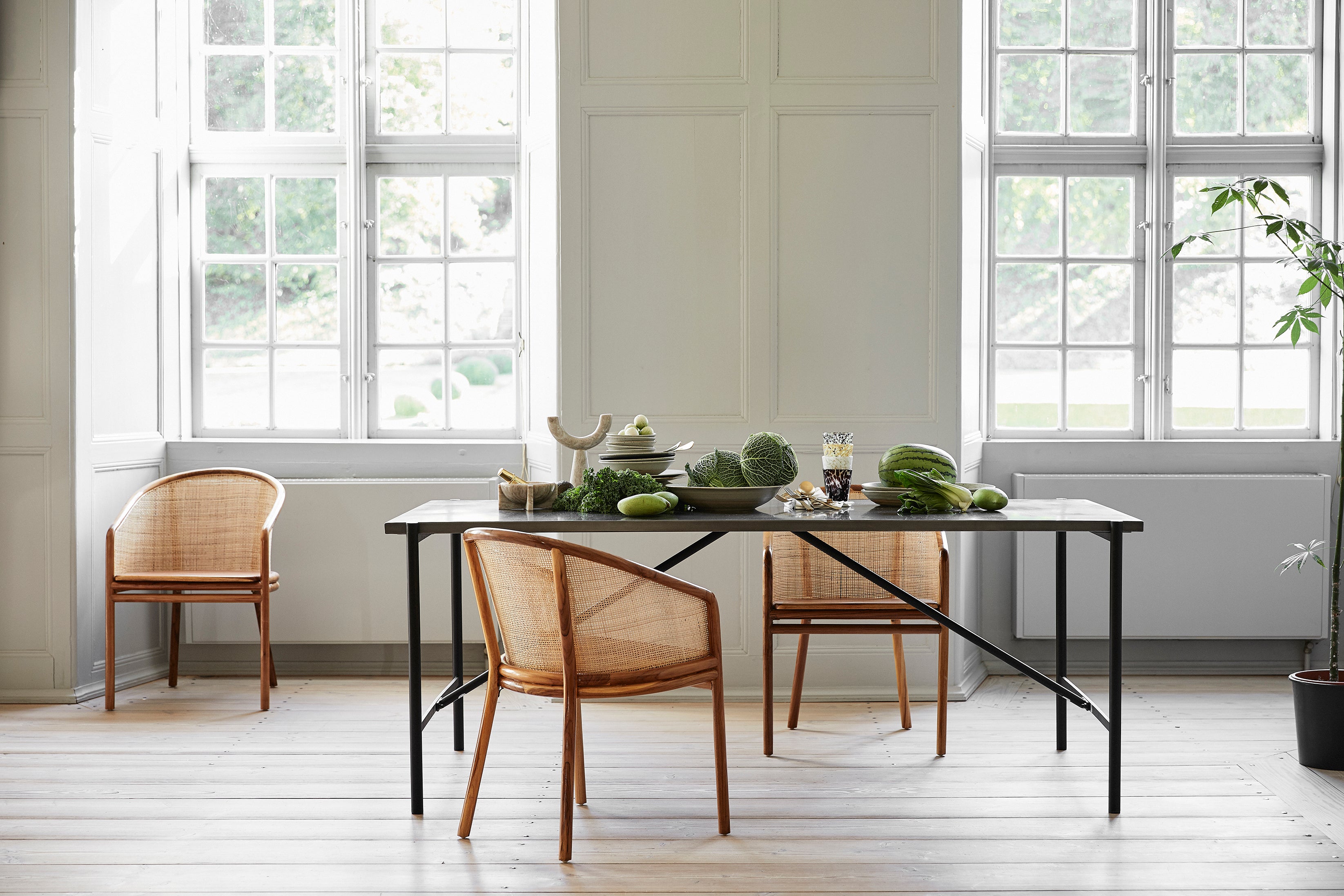 MOSSO TEAK dining chair, light brown