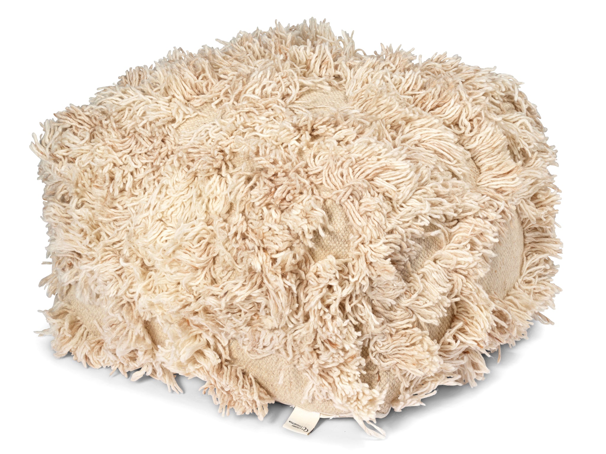 RIO Pouf, Beige, Wool