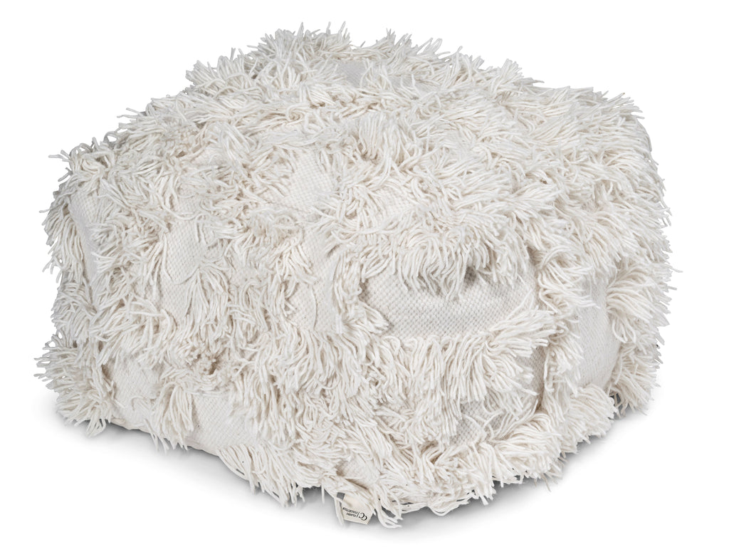 RIO Pouf, Off White, Wool