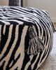 Pouf Zebra Black/White, Wool