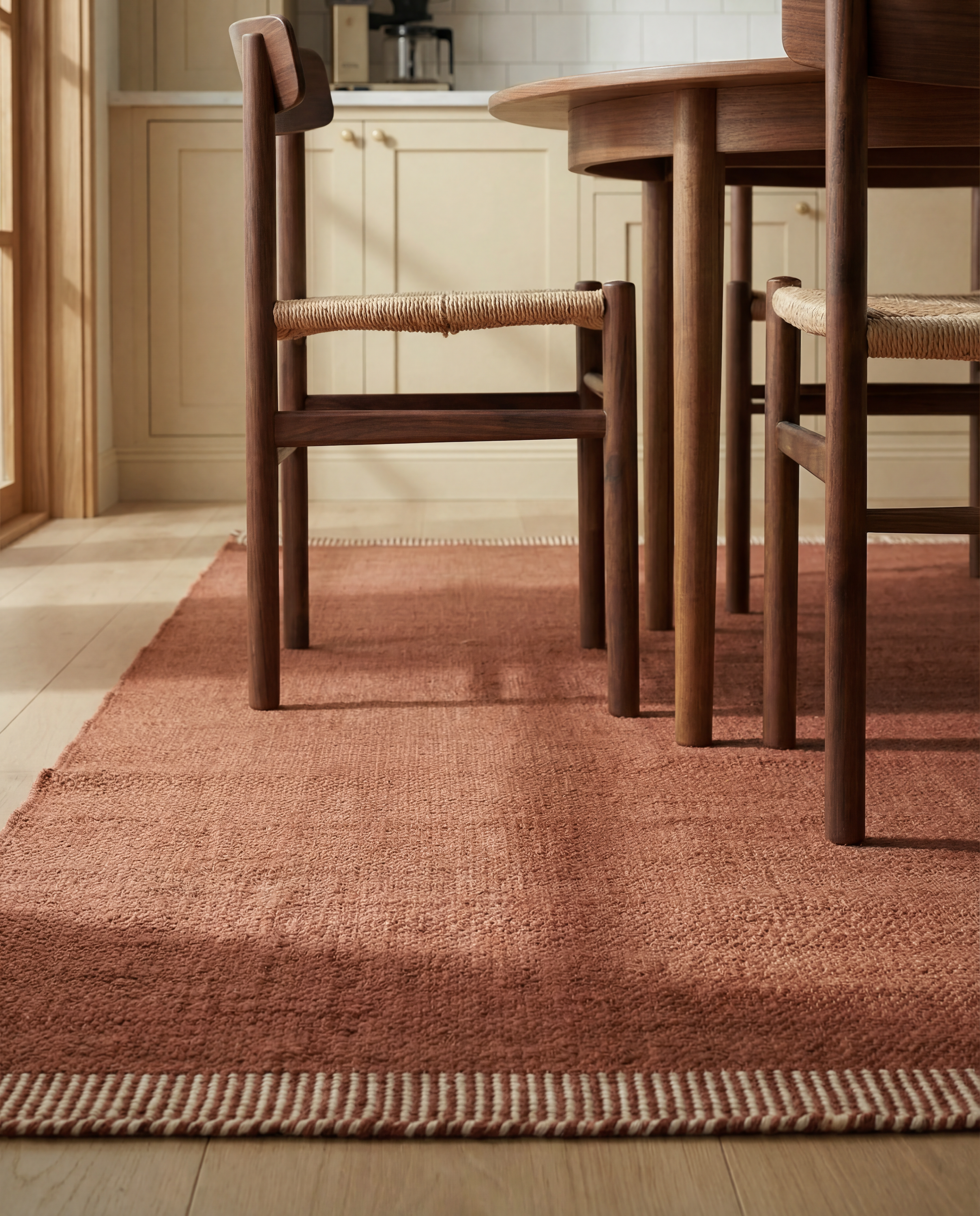 PURE WOOL RUG, TERRACOTTA, MANY SIZE