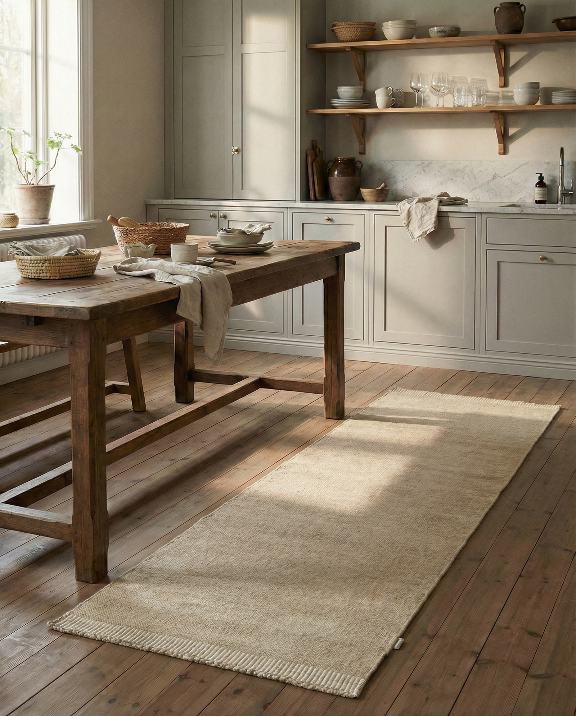 PURE RUNNER, WOOL, NATURAL BEIGE,  80 x 250