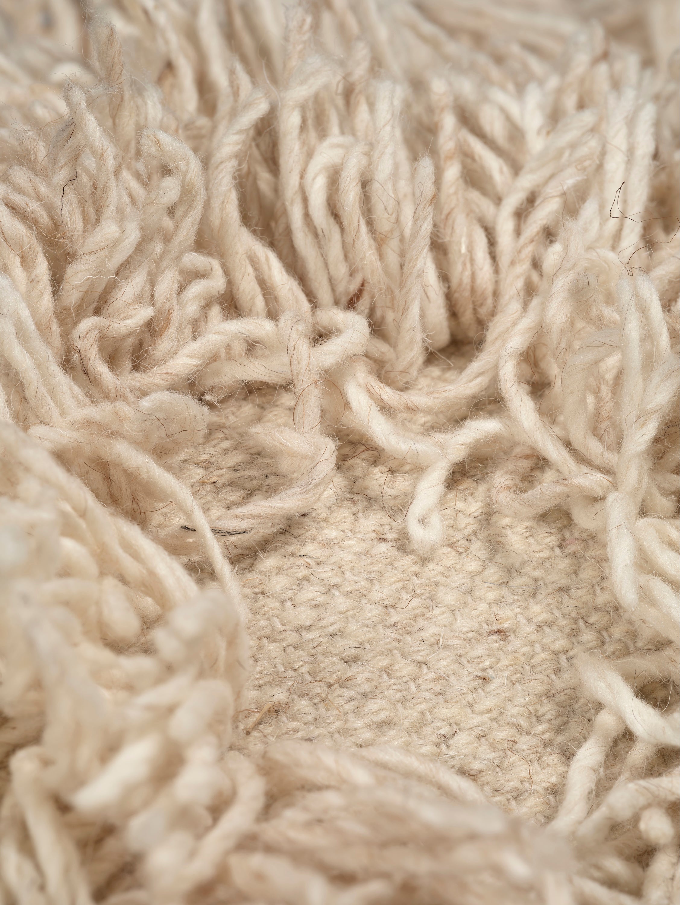 RIO Pouf, Beige, Wool