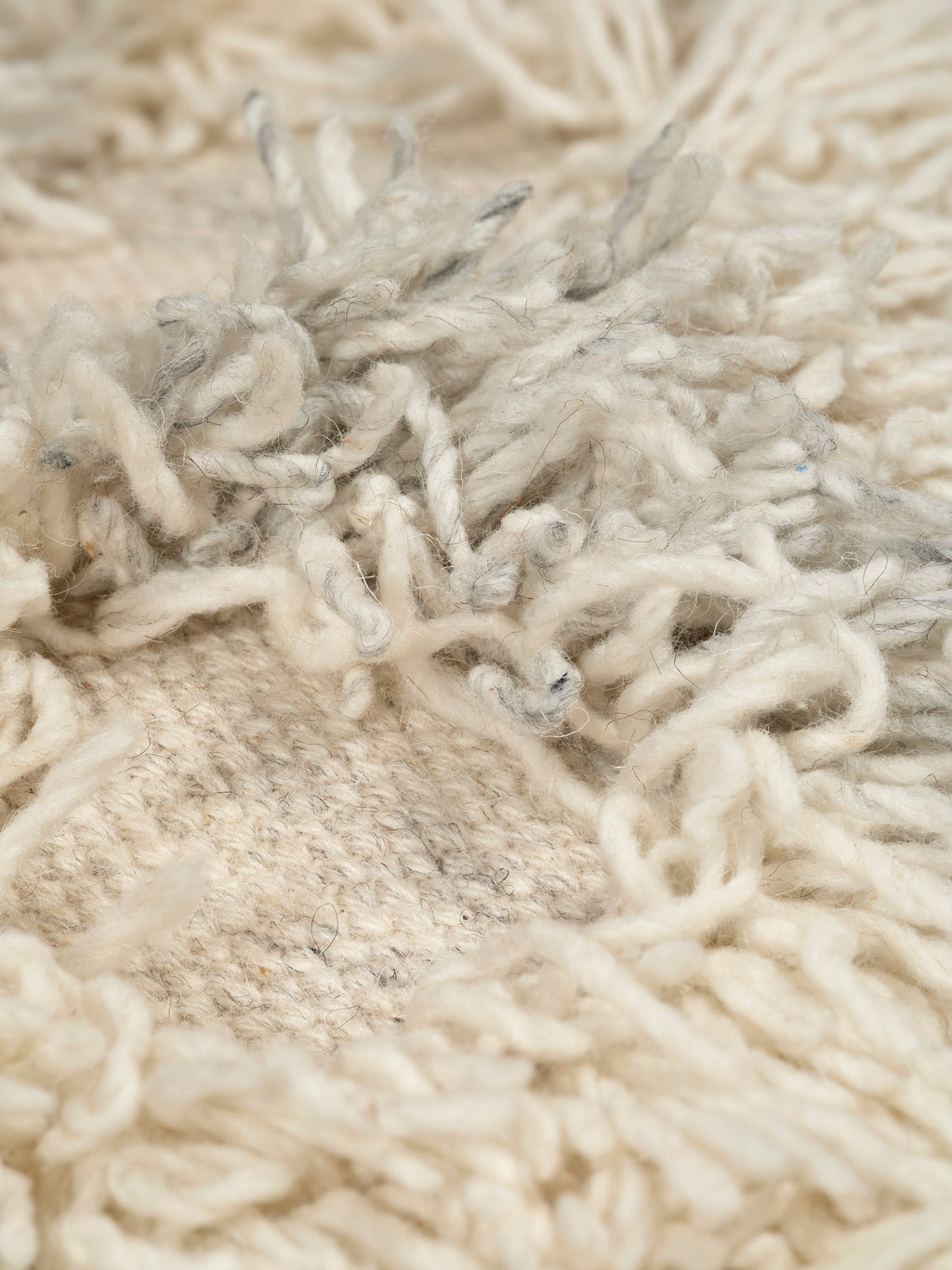 RIO Pouf, Ivory, Wool