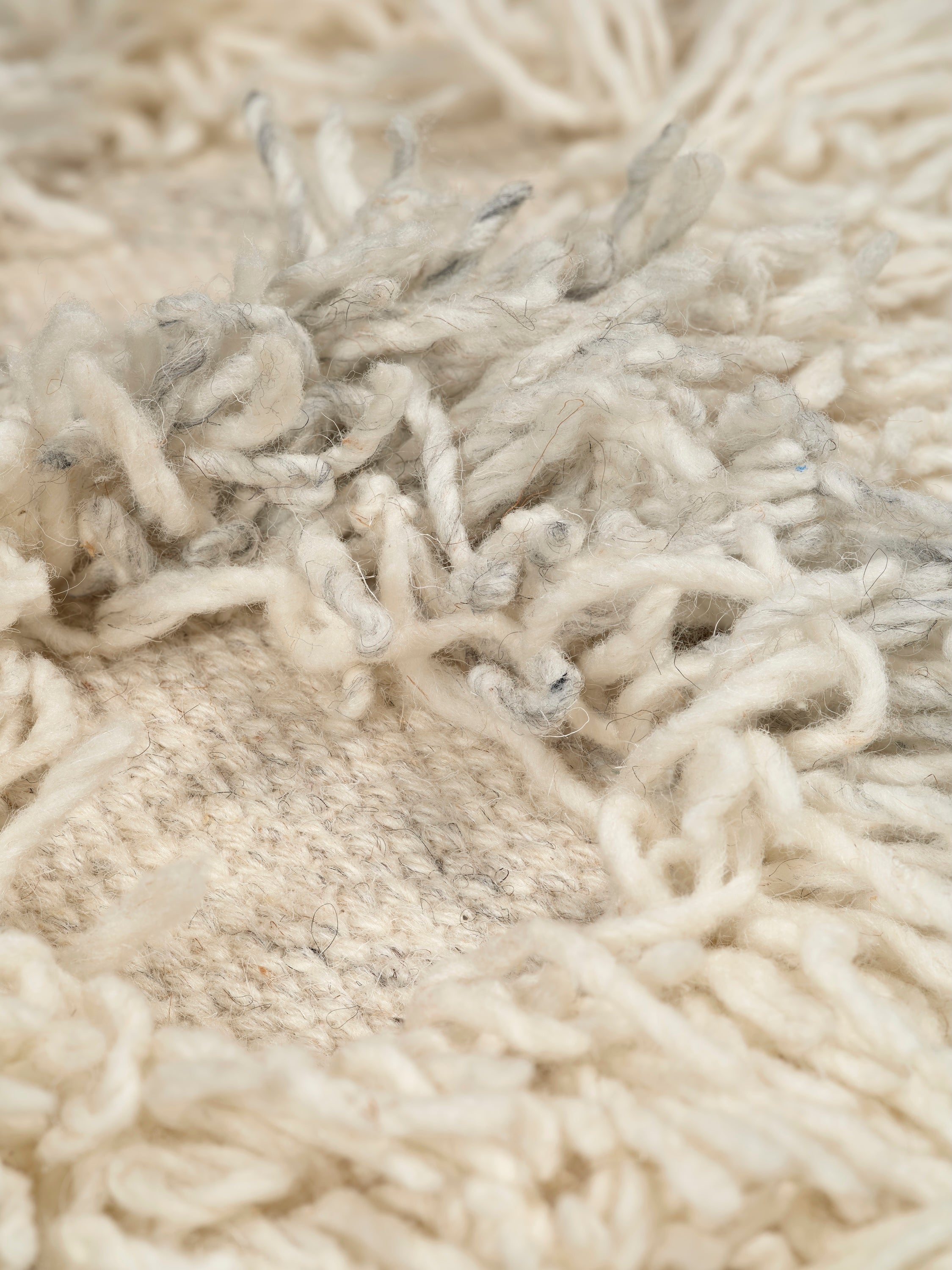 RIO Pouf, Ivory, Wool