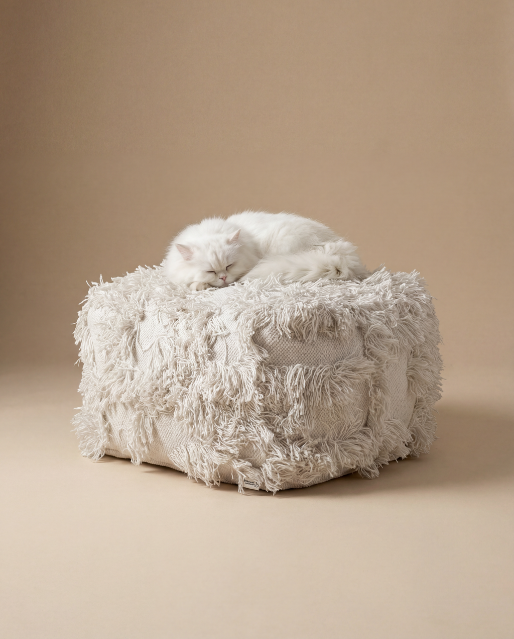RIO Pouf, Off White, Wool