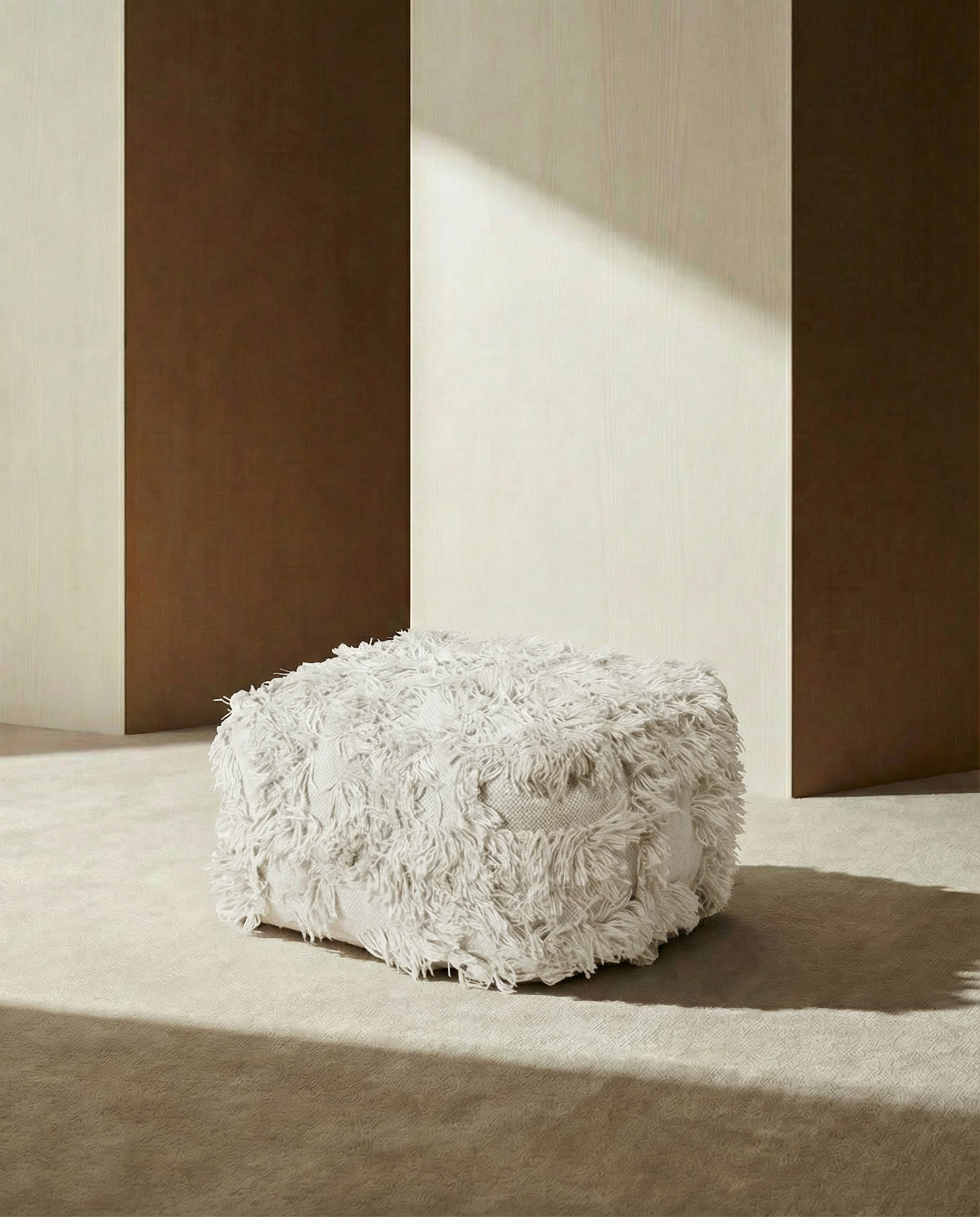 RIO Pouf, Off White, Wool