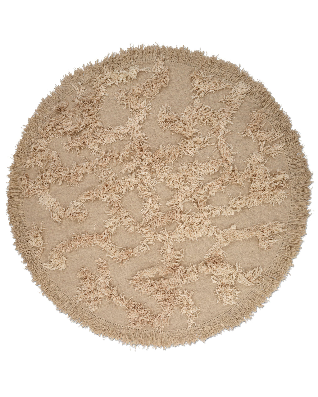 RIO ROUND WOOL RUG, BEIGE Ø 220 CM