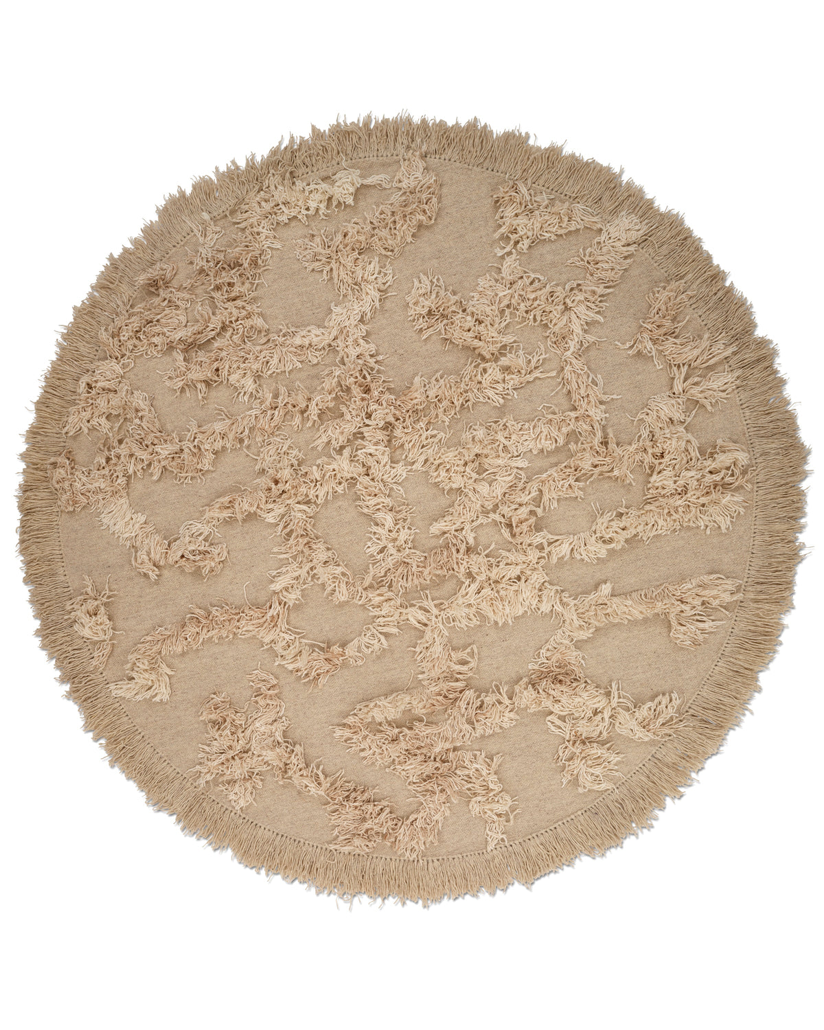 RIO ROUND WOOL RUG, BEIGE Ø 220 CM