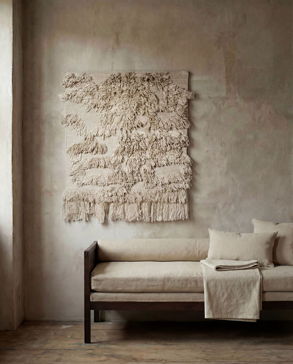 RIO Wall Hanger, Wool, Beige, 100 x 100