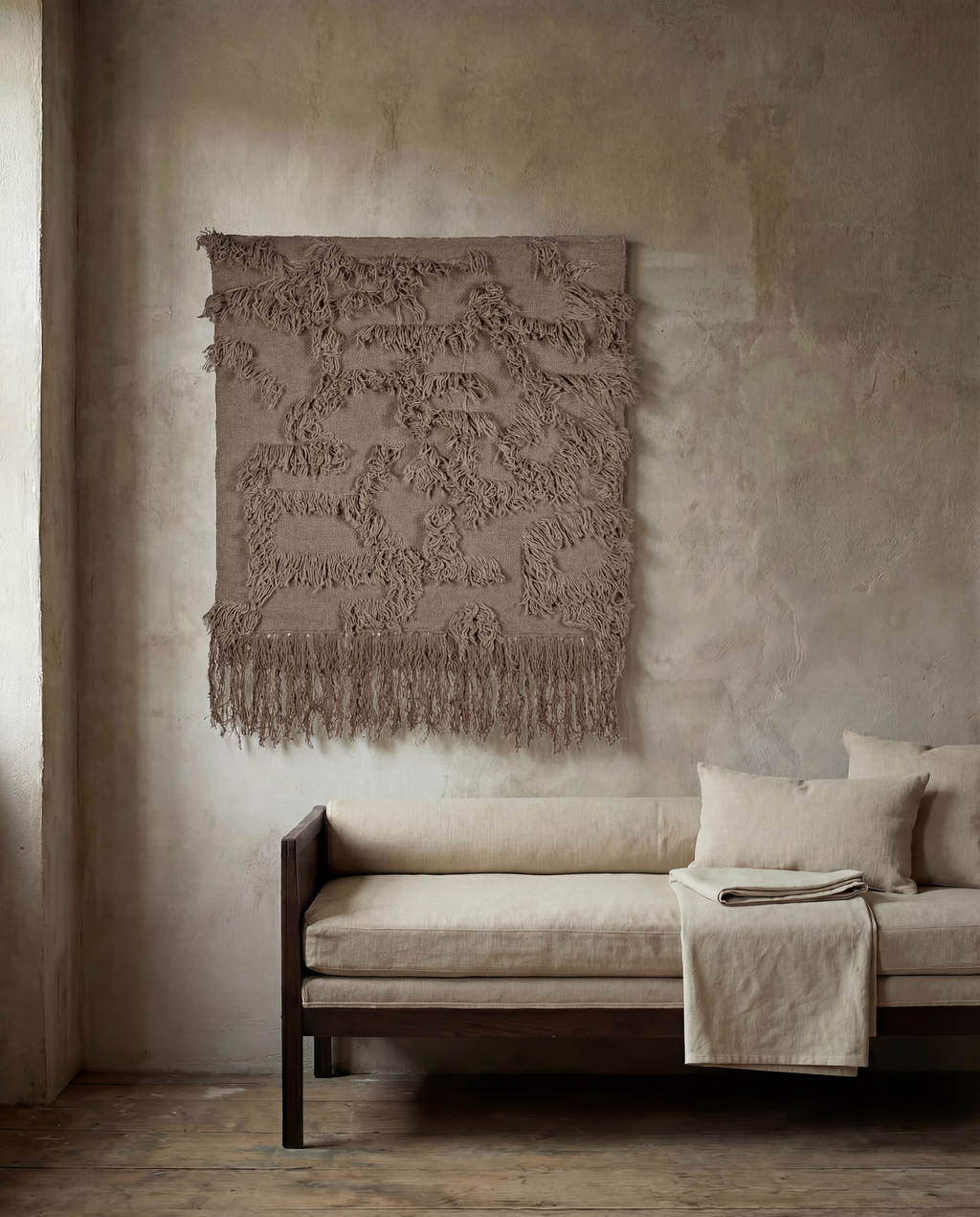 RIO Wall Hanger, Wool, Cappuccino, 100 x 100
