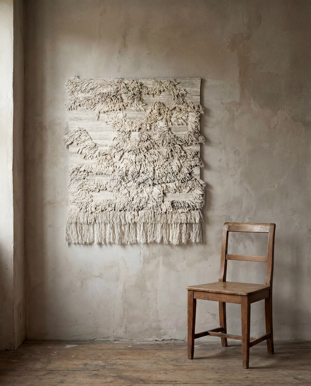 RIO Wall Hanger, Wool, Ivory Melange, 100 x 100