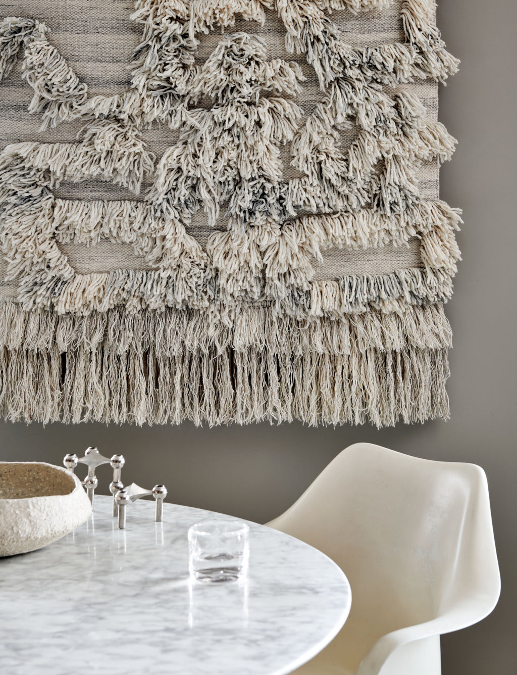 RIO Wall Hanger, Wool, Ivory Melange, 100 x 100