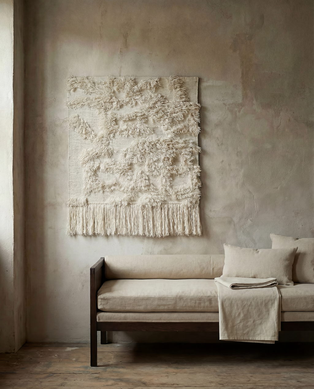 RIO Wall Hanger, Wool, Off white, 100 x 100