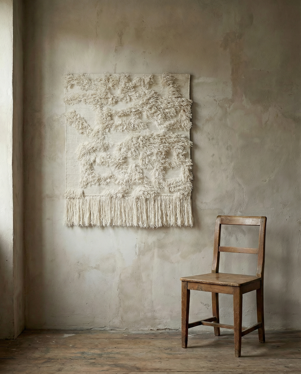 RIO Wall Hanger, Wool, Off white, 100 x 100