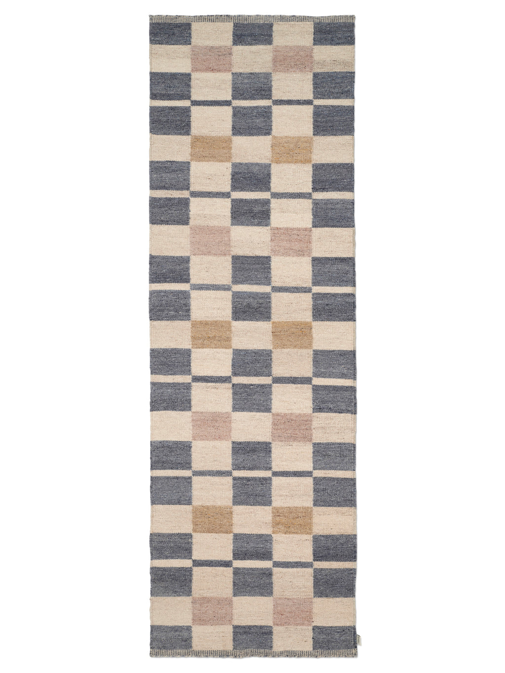RUTVIK RUNNER, WOOL, INDIGO,  80 x 250