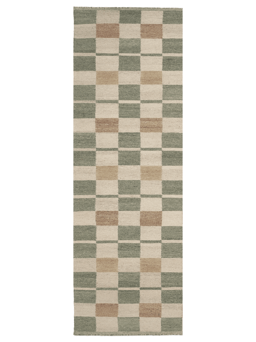 RUTVIK RUNNER, WOOL, OLIVE,  80 x 250