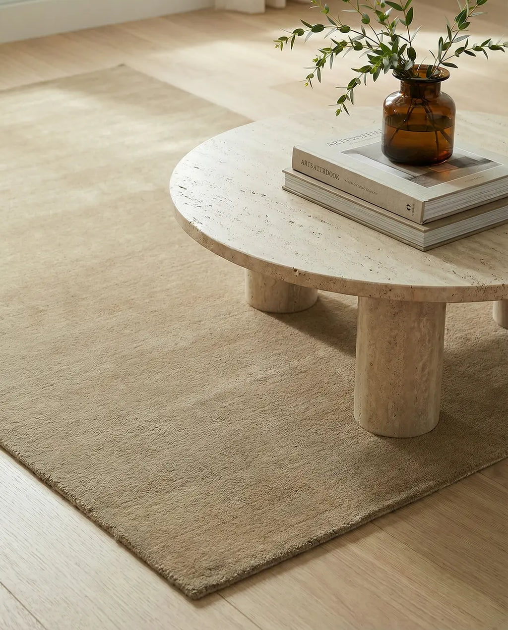 SOLID WOOL RUG - WHEAT