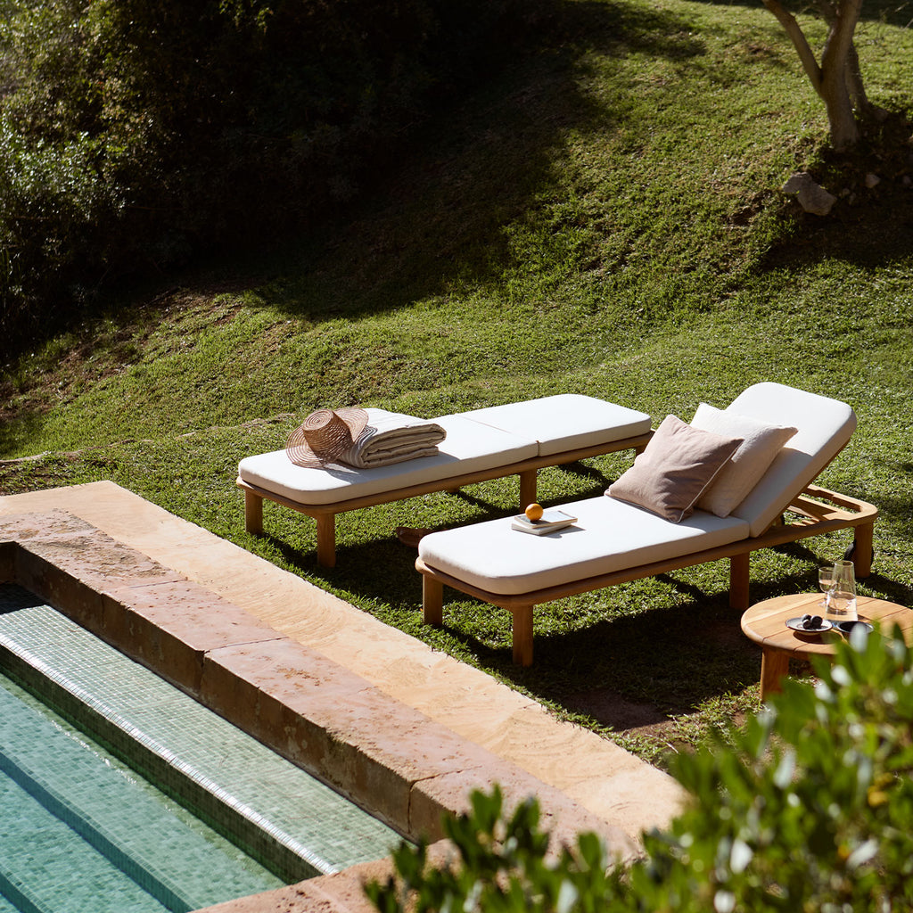 BARU TEAK SUNBED | TEAK | QDF CUSHION, 210 x 70 x H 30 cm