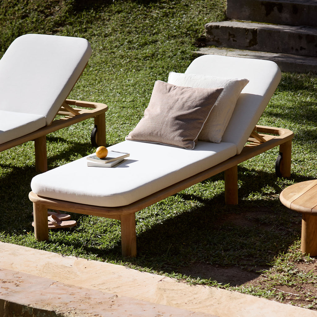BARU TEAK SUNBED | TEAK | QDF CUSHION, 210 x 70 x H 30 cm