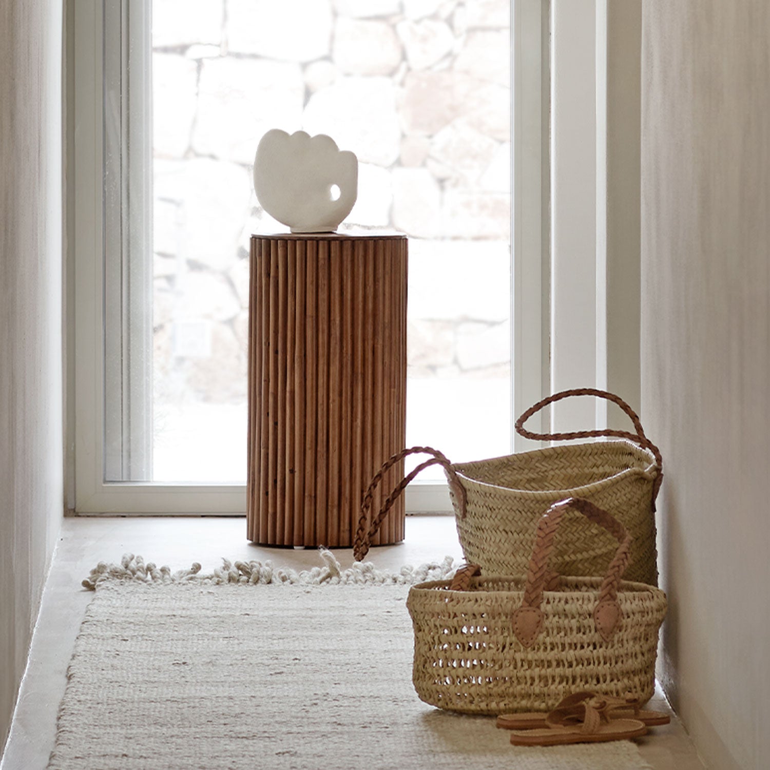 MANODRUM STAND | RATTAN | H 60 CM  Ø 30