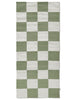 Runner Rug Squares, Wool, White/Green, 2 SIZE