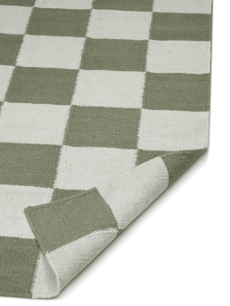 SQUARE RUNNER, WOOL, Green