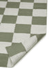 Runner Rug Squares, Wool, White/Green, 2 SIZE