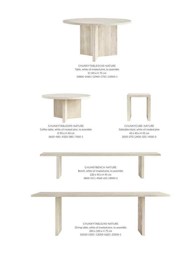 ROUND LOUNGE TABLE | ACCOYA PINEWOOD | 90 CM
