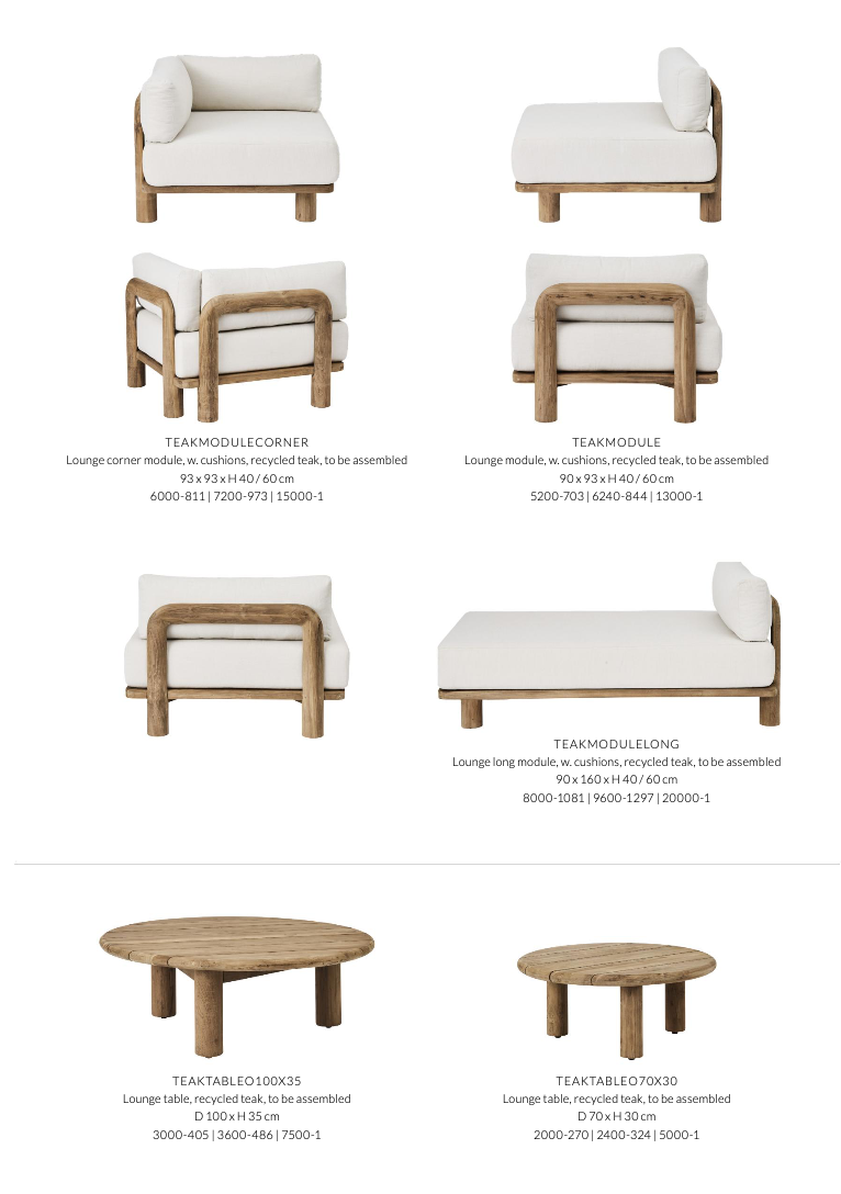 BARU TEAK MODULE | RECYCLED TEAK | CORNER 93 x 93 CM