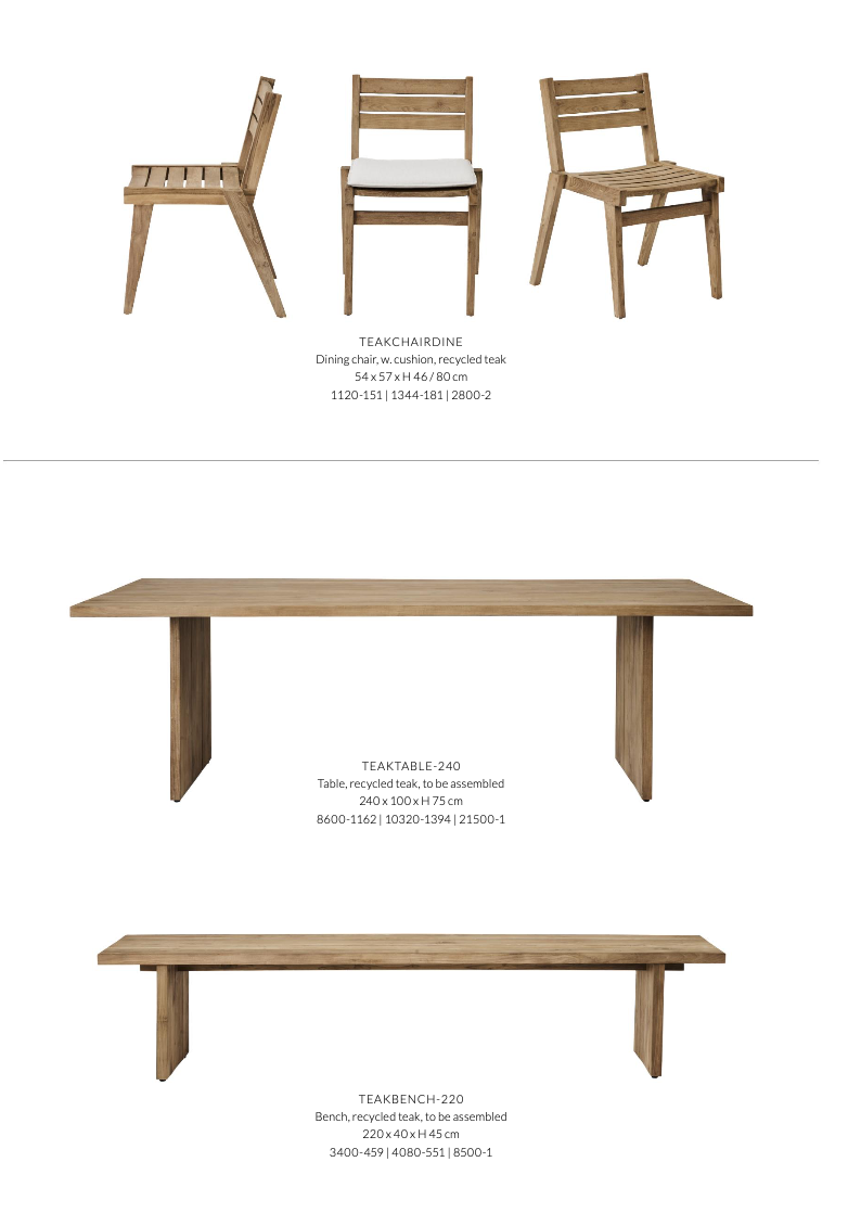 TEAK DINING CHAIR | RECYCLED TEAK | WITH CUSHION