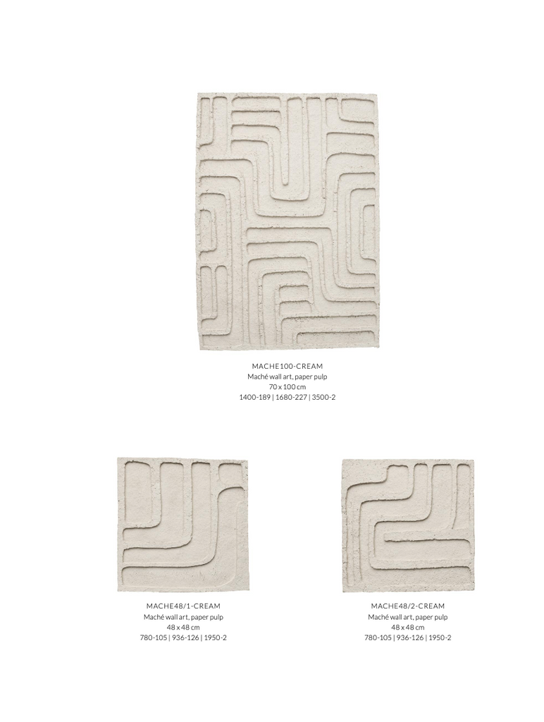 MACHE CREAM WALL DECOR | PAPER MACHE | 48 X 48 CM
