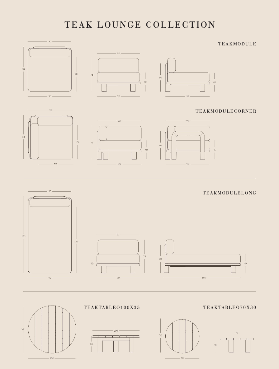 TEAK LOUNGE TABLE | RECYCLED TEAK | Ø 100 X H 35 CM