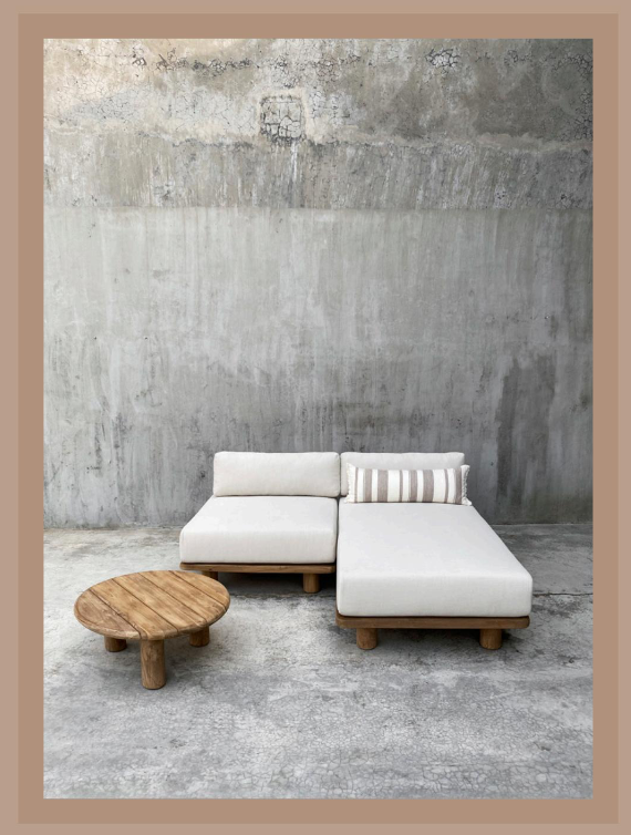 BARU TEAK LOUNGE TABLE | RECYCLED TEAK | Ø 70 X H 30 CM