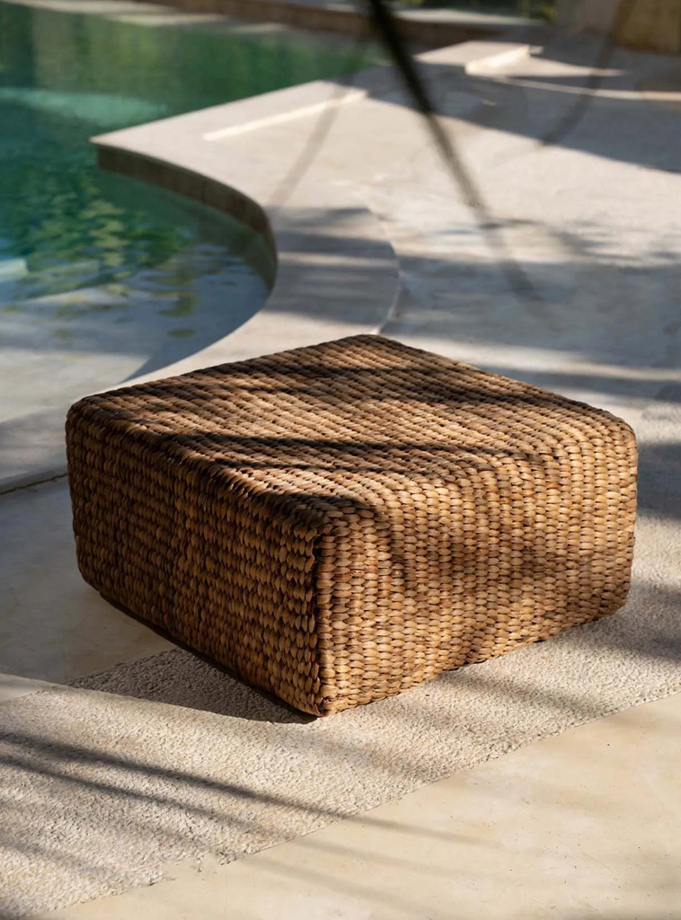 The Hyacinth Pouffe Square - Natural - Ø 60 cm, H 30 cm