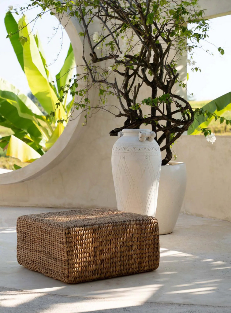 The Hyacinth Pouffe Square - Natural - Ø 60 cm, H 30 cm