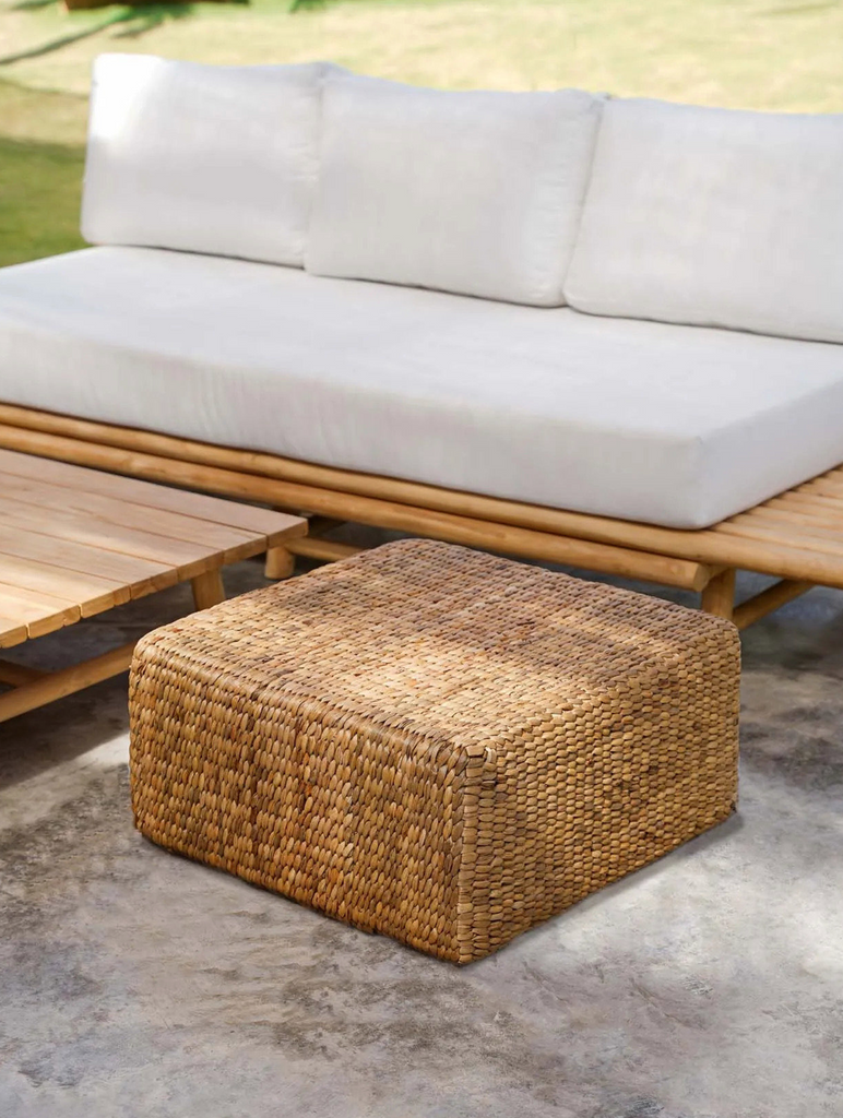 The Hyacinth Pouffe Square - Natural - Ø 60 cm, H 30 cm