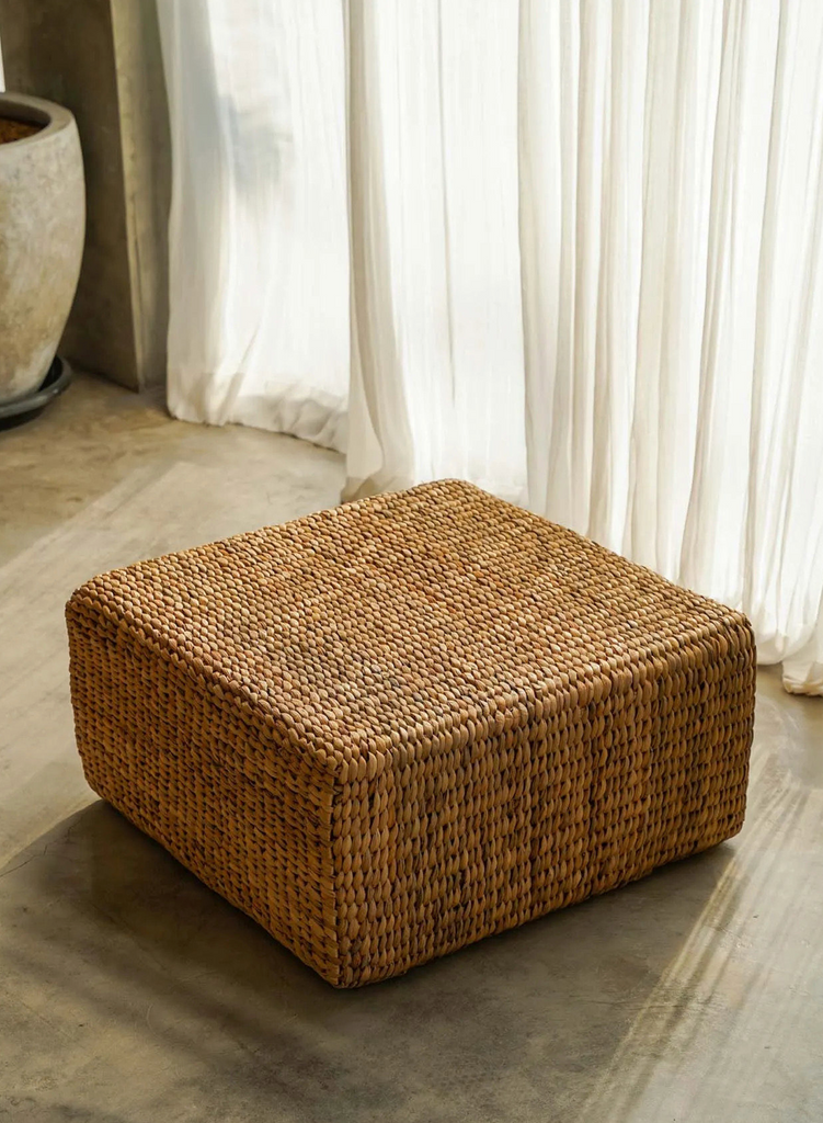 The Hyacinth Pouffe Square - Natural - Ø 60 cm, H 30 cm