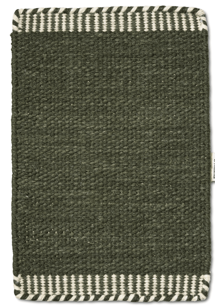 PURE WOOL RUG, FOREST GREEN, MANY SIZE