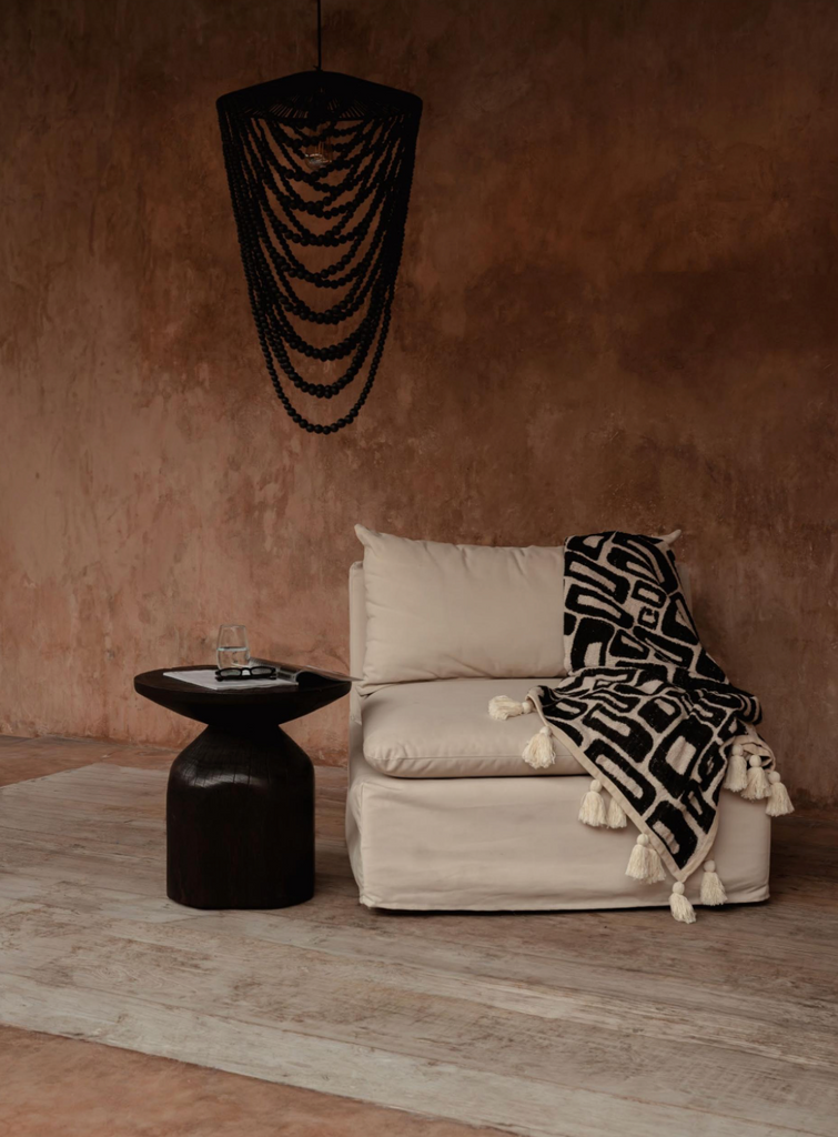 The Wooden Bead Chandelier - Black - 47 x 47, H 80 CM