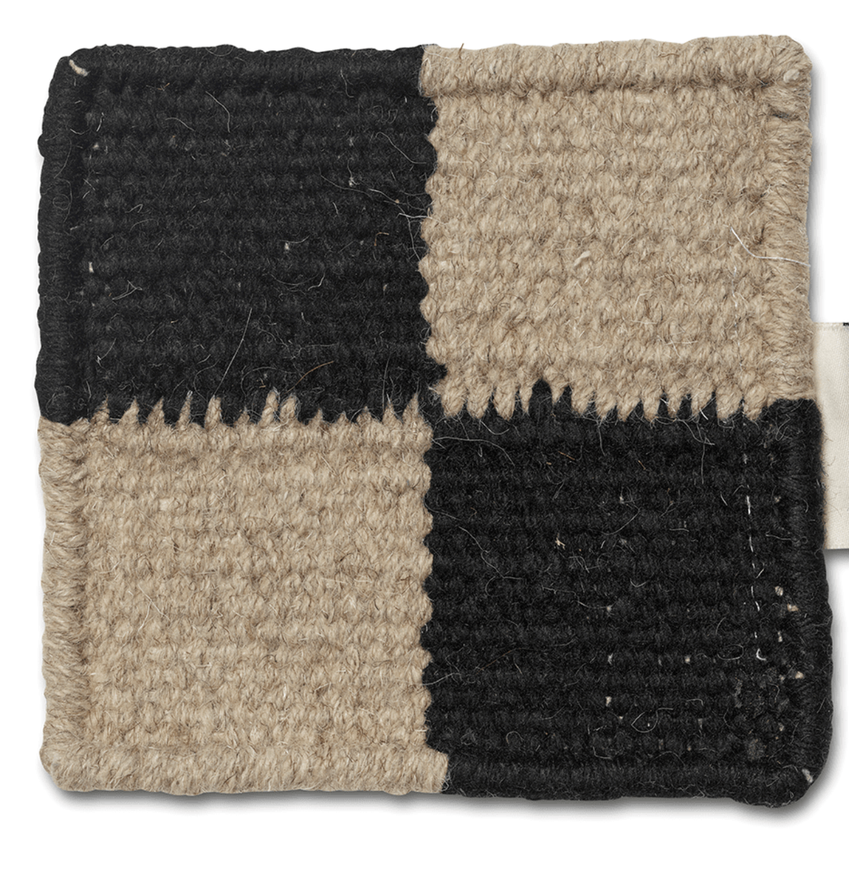 SQUARE RUNNER, WOOL, Black